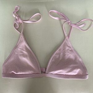 PACSUN Light Pink Satin Bikini Top